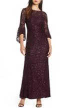 Women's Morgan & Co. Sequin Embellished Gown - Purple