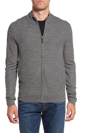 Men's Nordstrom Men's Shop Honeycomb Zip Front Cardigan