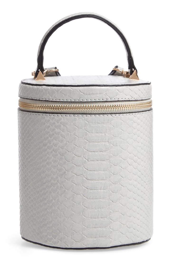 Jules Kae Marion Snake Embossed Bucket Bag - Metallic