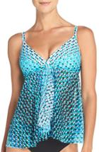Women's Profile By Gottex Print Tankini Top - Blue
