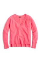 Women's J.crew Supersoft Yarn V-neck Sweater - Red