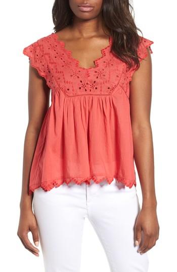 Women's Lucky Brand Eyelet Tank - Red