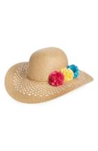 Women's Capelli Of New York Pom Floppy Straw Hat -