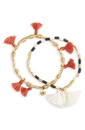 Women's Madewell Set Of 2 Tassel Stretch Bracelets