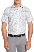 Men's Peter Millar Smooth Sailin' Print Woven Shirt - Blue