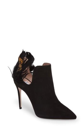 Women's James Chan Annabelle Feather Pump M - Black