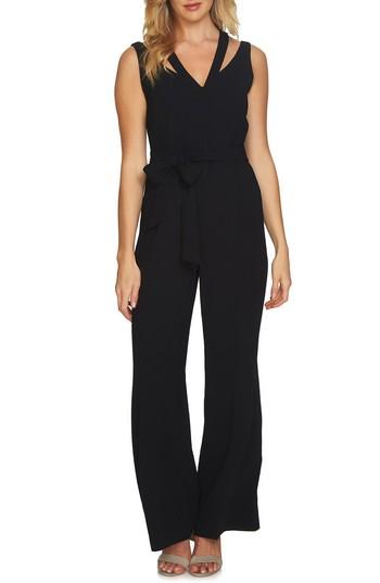 Women's Cece V-neck Tie Waist Jumpsuit - Black