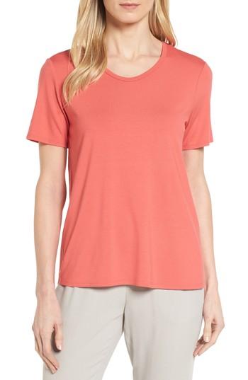 Women's Eileen Fisher Soft V-neck Tee, Size - Orange