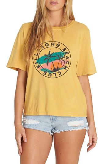 Women's Billabong Take Back Graphic Tee - Yellow