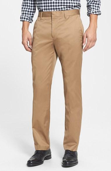 Men's Bonobos 'weekday Warriors' Non-iron Straight Leg Cotton Pants X 32 - Beige