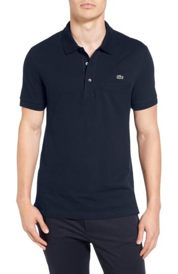 Men's Lacoste Regular Fit Pocket Pique Polo (xl) - Blue