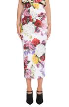 Women's Dolce & Gabbana Floral Print Jersey Pencil Skirt Us / 38 It - White