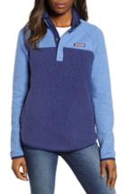 Women's Vineyard Vines Mixed Media Fleece Pullover Jacket - Blue