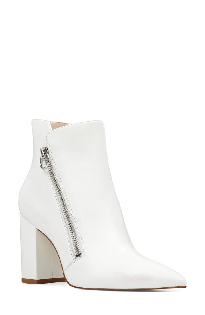 Women's Nine West Russity Angle Zip Bootie .5 M - White