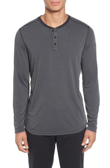 Men's Under Armour Threadborne(tm) Long Sleeve Henley, Size - Black