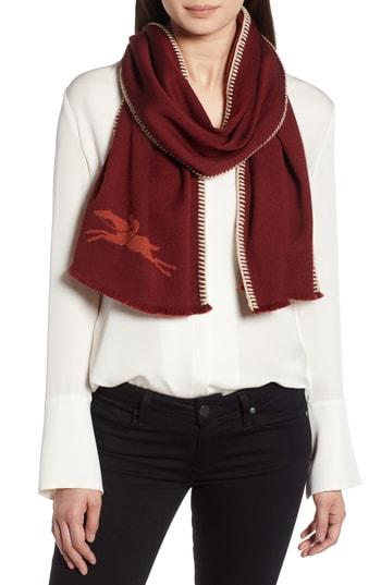 Women's Longchamp Cashmere & Silk Scarf, Size - Red