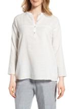 Women's Eileen Fisher Print Organic Cotton Top - White