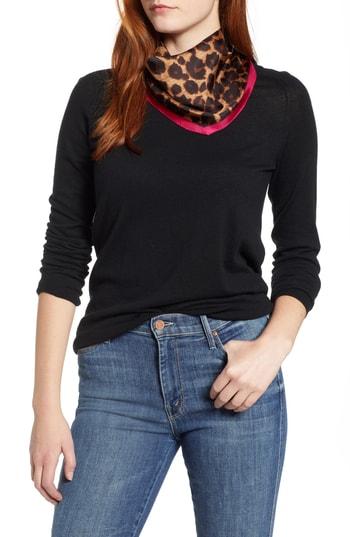 Women's Echo Leopard Diamond Silk Scarf, Size - Brown