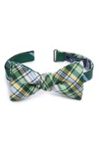 Men's The Tie Bar Spring Break Reversible Silk & Linen Bow Tie, Size - Green
