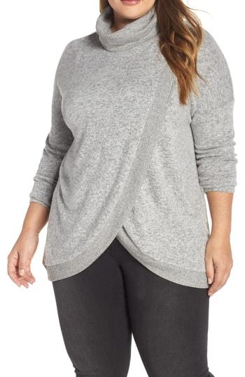 Women's Gibson Cozy Fleece Turtleneck, Size - Grey