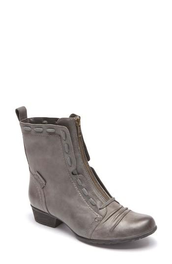 Women's Rockport Cobb Hill Gratasha Front Zip Boot M - Grey