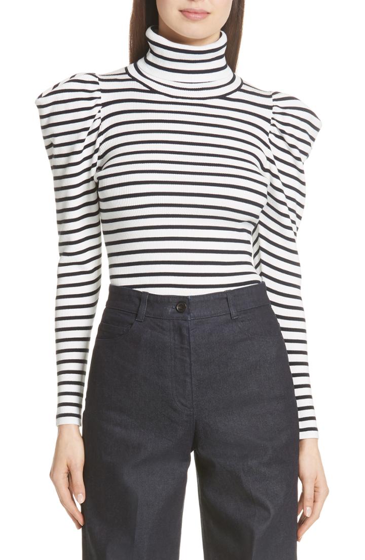 Women's A.l.c. Baker Stripe Mutton Sleeve Sweater