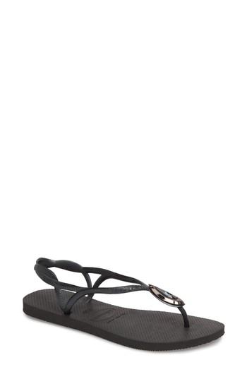 Women's Havaianas Luna Sandal /42 Br - Black