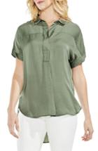 Women's Vince Camuto Hammered Satin Blouse, Size - Green