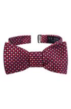 Men's Ted Baker London Geo Print Silk Bow Tie, Size - Red