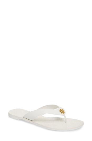 Women's Tory Burch Monroe Flip Flop .5 M - White
