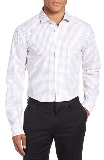 Men's 1901 Trim Fit Check Dress Shirt .5 - 32/33 - Red