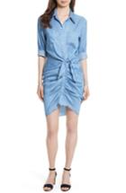 Women's Veronica Beard Sierra Ruched Shirtdress - Blue