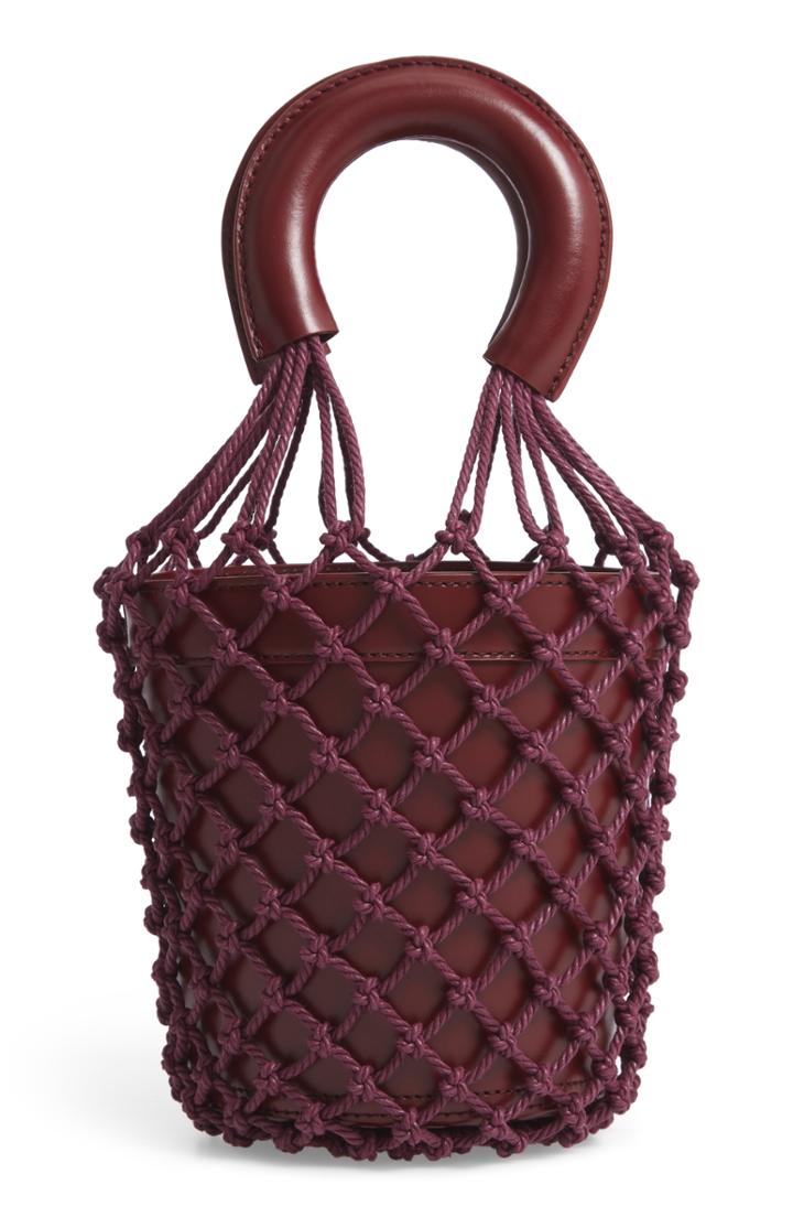 Staud Moreau Cage Bucket Bag - Red