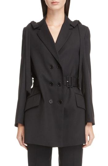 Women's Simone Rocha Bow Shoulder Stretch Wool Jacket Us / 10 Uk - Black