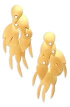 Women's Lizzie Fortunato Golden Feather Drop Earrings