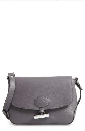 Longchamp Roseau Leather Crossbody Bag - Grey