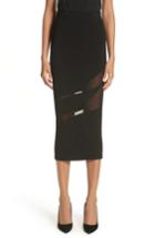 Women's Cushnie Et Ochs Sheer Inset Pencil Skirt - Black