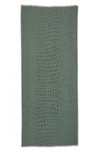 Women's Max Mara Crocodile Print Wool & Modal Scarf, Size - Green