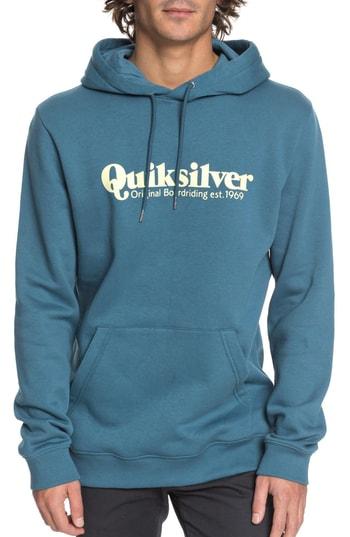 Men's Quiksilver Twin Fin Mates Hoodie, Size - Blue/green