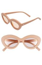 Women's Le Specs Fluxus 48mm Cat Eye Sunglasses - Black