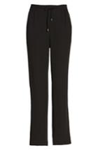 Petite Women's Eileen Fisher Silk Crepe Ankle Pants, Size P - Black