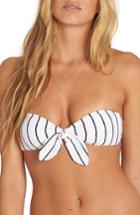 Women's Billabong Stripe Beat Bandeau Bikini Top - Ivory