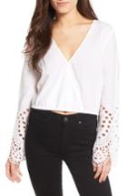 Women's Bardot Daydreamer Embroidered Cotton Crop Top - White