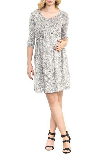 Women's Maternal America Scoop Neck Maternity Dress - Grey