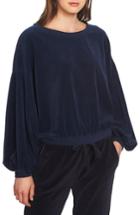 Women's 1.state Velour Boat Neck Pullover Top - Blue