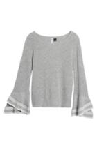 Women's Love By Design Double Ruffle Sleeve Pullover - Grey