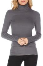 Women's Michael Stars Rib Knit Turtleneck, Size - Grey