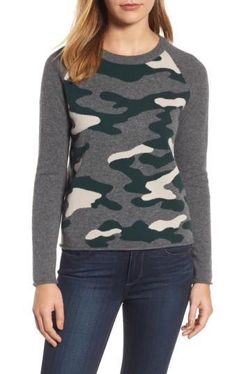 Women's Velvet By Graham & Spencer Camo Cashmere Sweater - Green