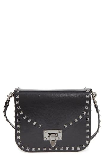 Valentino 'rockstud Noir' Leather Shoulder Bag -