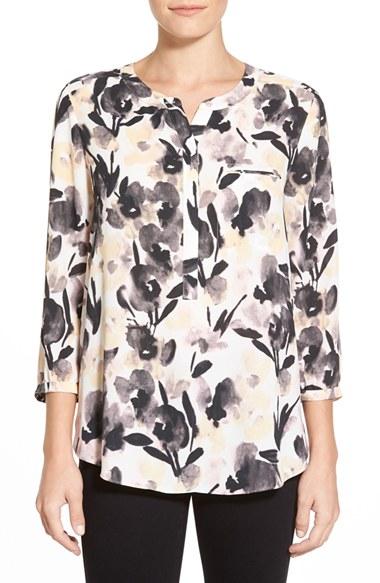 Petite Women's Nydj Henley Blouse P - Pink